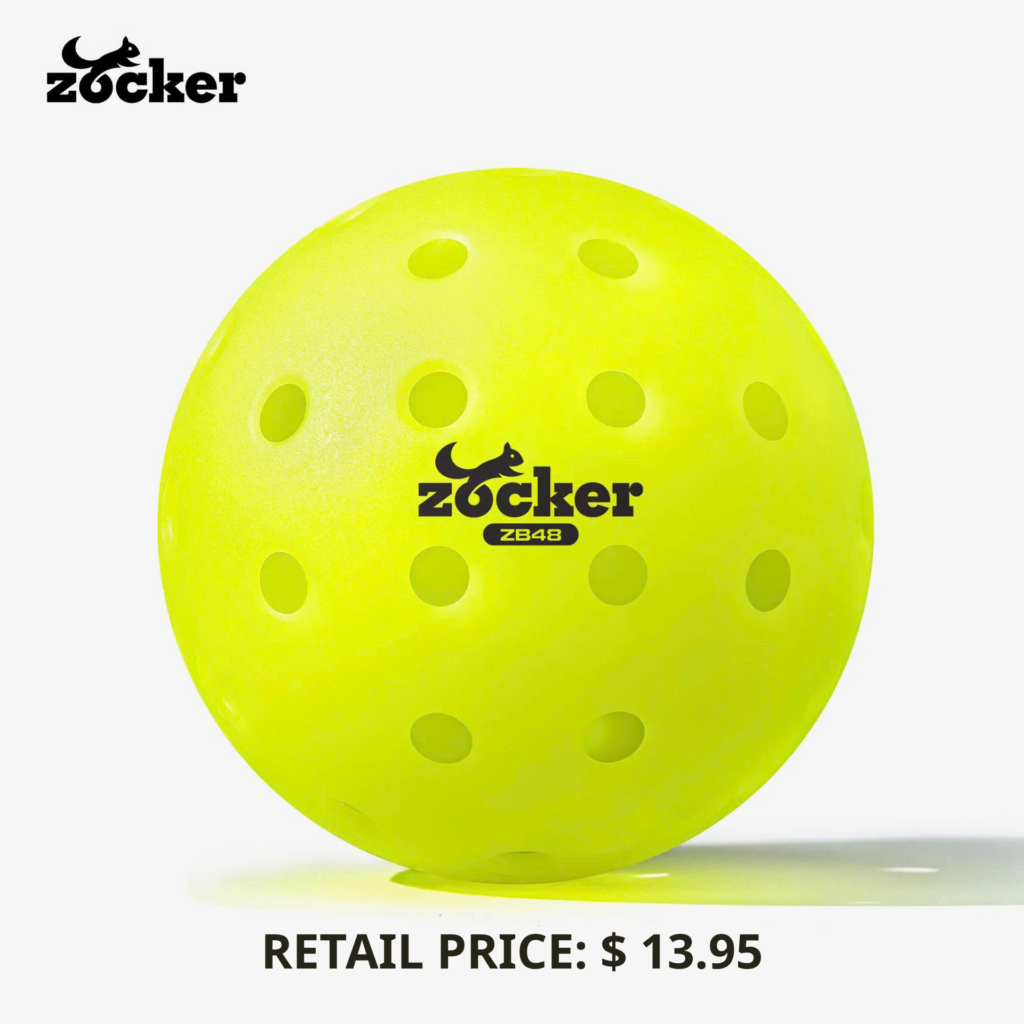 Box of 3 Premium Tournament Pickleball Balls – Zocker ZB48 (48 Holes)